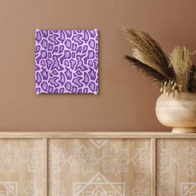 Glas schilderij - Paars - Abstract - Luipaard - Vlekken - Groovy - Patroon — 6