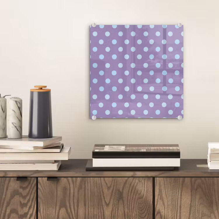 Glas schilderij - Paars - Blauw - Geometrisch - Stippen - Polka Dot - Patroon — 2