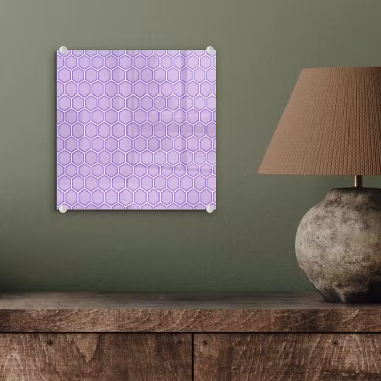 Glas schilderij - Paars - Geometrisch - Honeycomb - Bijenraat - Patroon — 4