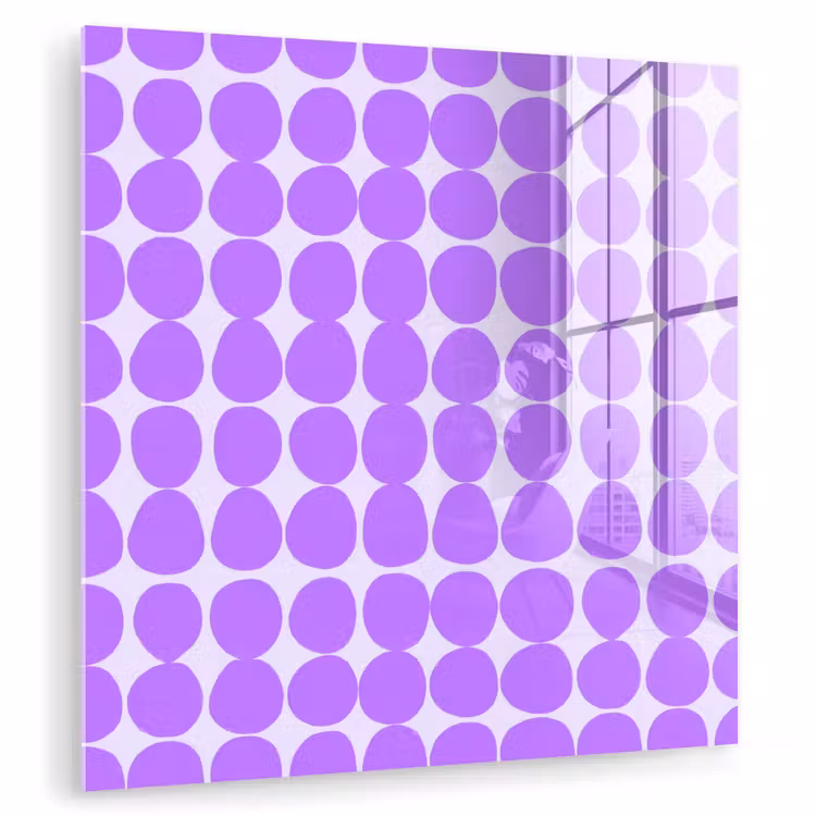 Glas schilderij - Paars - Geometrisch - Stippen - Polka Dot - Patroon — 1