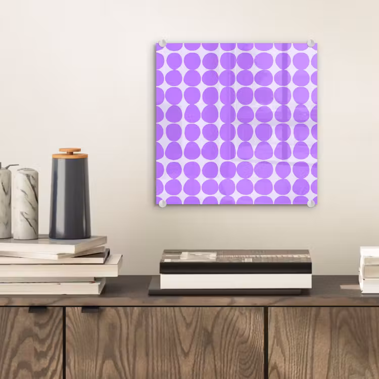 Glas schilderij - Paars - Geometrisch - Stippen - Polka Dot - Patroon — 2