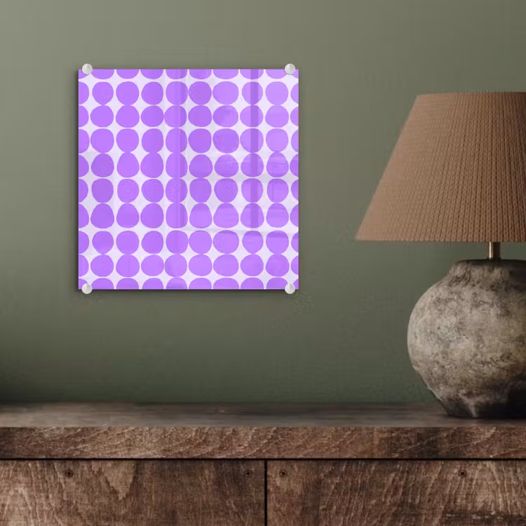 Glas schilderij - Paars - Geometrisch - Stippen - Polka Dot - Patroon — 4