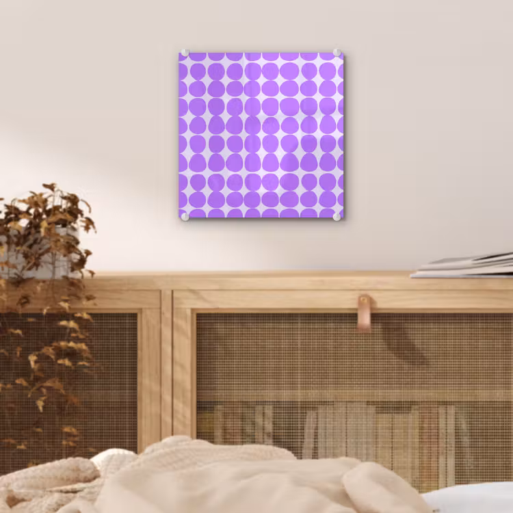 Glas schilderij - Paars - Geometrisch - Stippen - Polka Dot - Patroon — 5