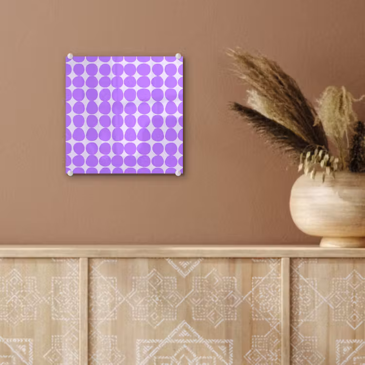 Glas schilderij - Paars - Geometrisch - Stippen - Polka Dot - Patroon — 6