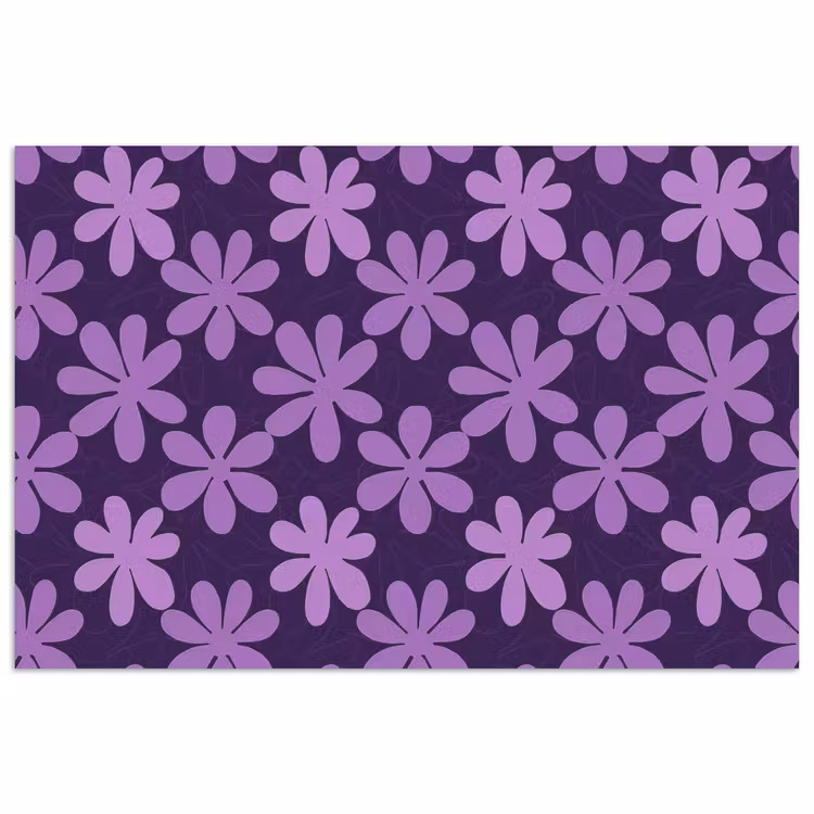 Poster - Paars - Botanisch - Bloemen - Retro - Patroon — 1