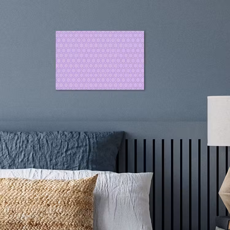 Poster - Paars - Geometrisch - Honeycomb - Bijenraat - Patroon — 3