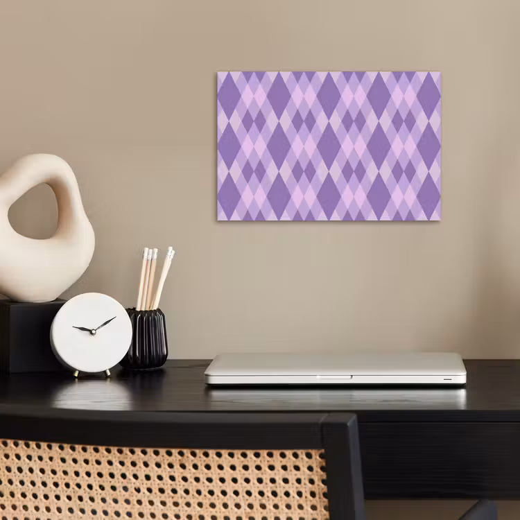 Poster - Paars - Geometrisch - Ruiten - Argyle - Patroon — 2