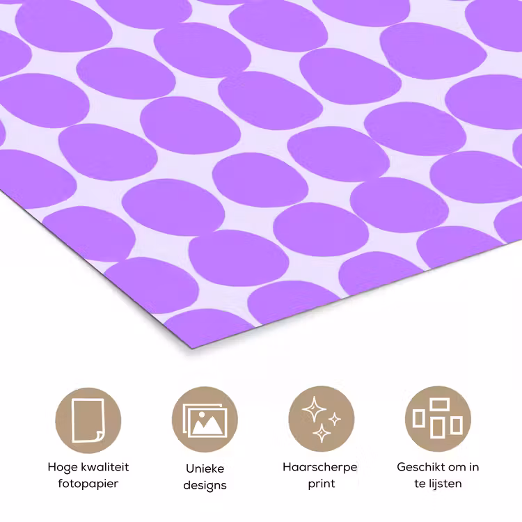 Poster - Paars - Geometrisch - Stippen - Polka Dot - Patroon — 5