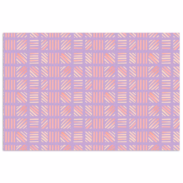 Poster - Paars - Roze - Geometrisch - Strepen - Blokken - Patroon — 1