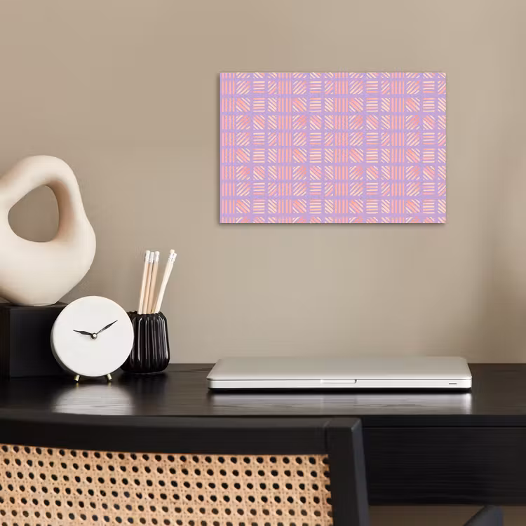 Poster - Paars - Roze - Geometrisch - Strepen - Blokken - Patroon — 2