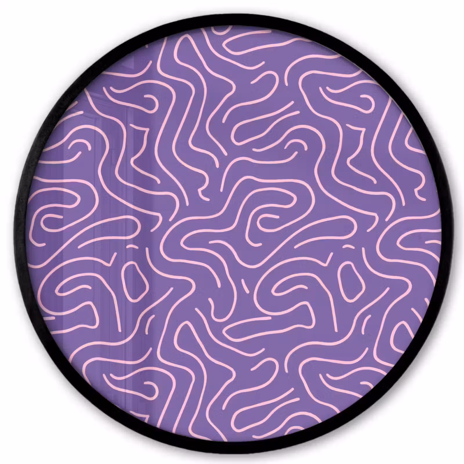 Ronde fotolijst - Paars - Roze - Abstract - Lijnen - Doolhof - Patroon — 1