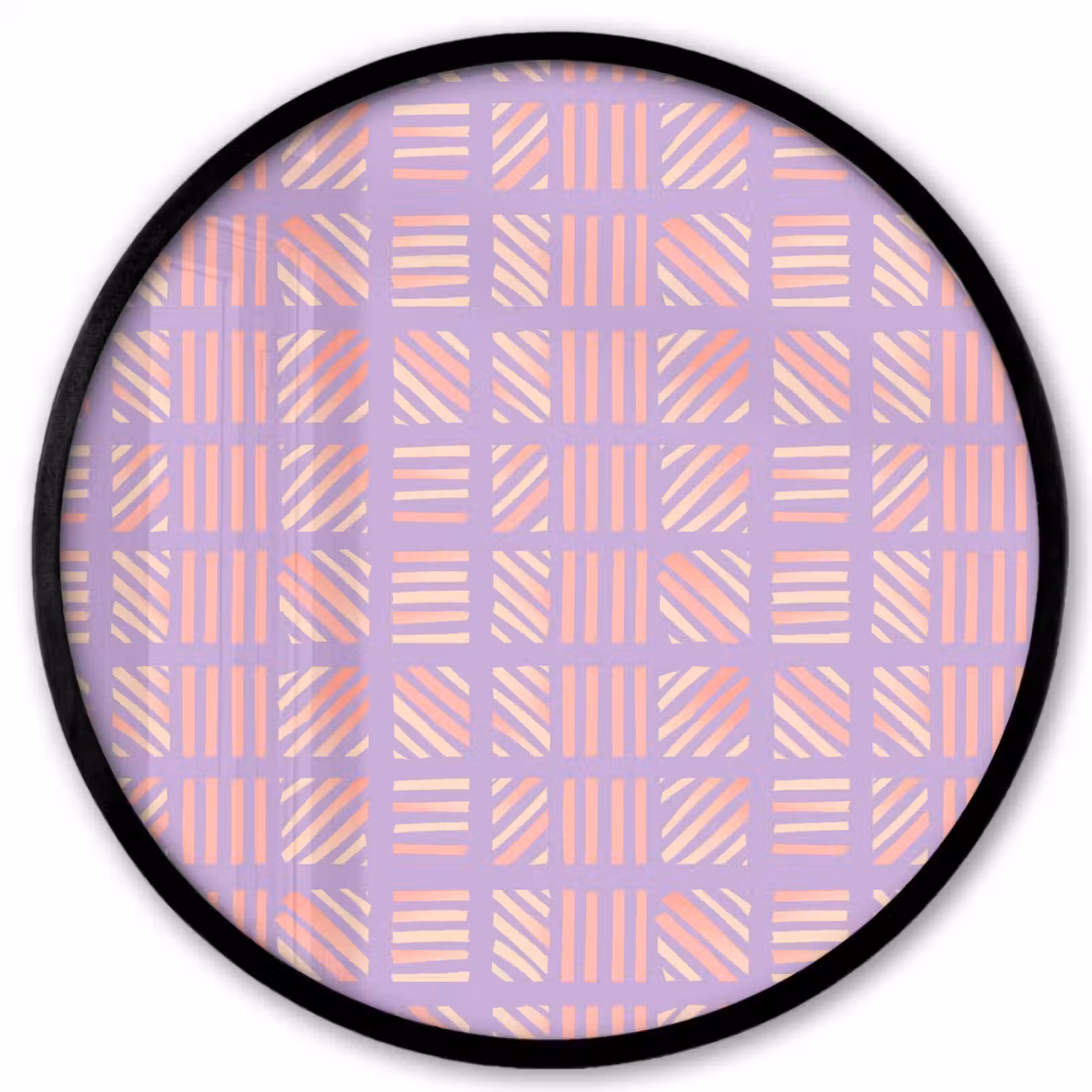 Ronde fotolijst - Paars - Roze - Geometrisch - Strepen - Blokken - Patroon — 1