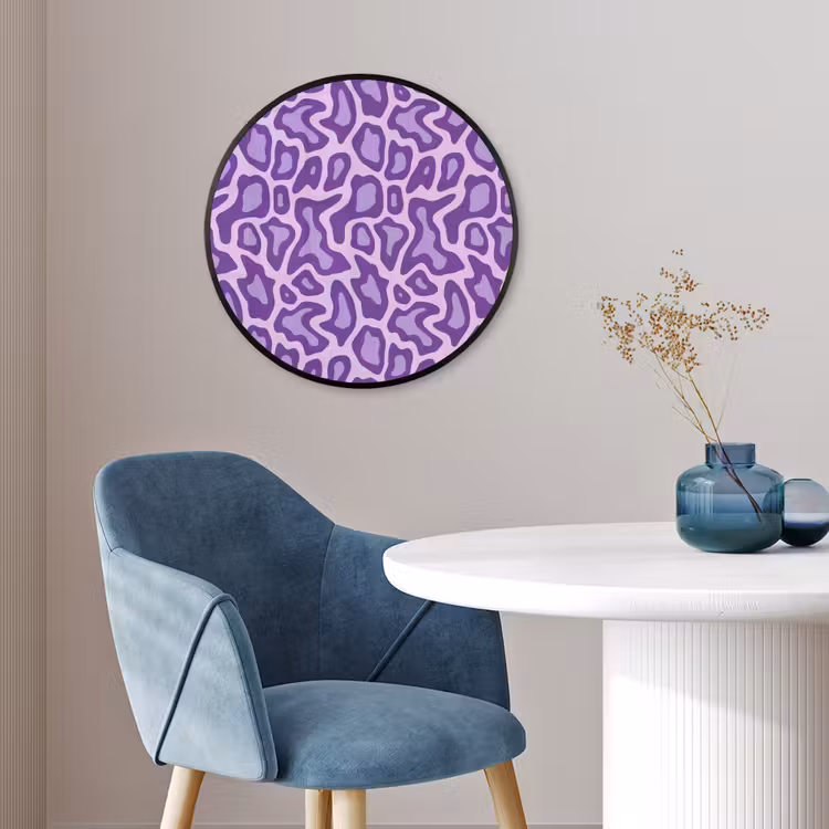 Ronde fotolijst - Paars - Abstract - Luipaard - Vlekken - Groovy - Patroon — 4