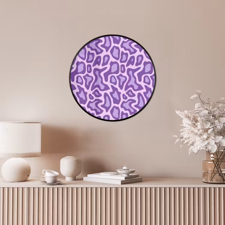 Ronde fotolijst - Paars - Abstract - Luipaard - Vlekken - Groovy - Patroon — 5