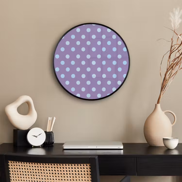 Ronde fotolijst - Paars - Blauw - Geometrisch - Stippen - Polka Dot - Patroon — 3