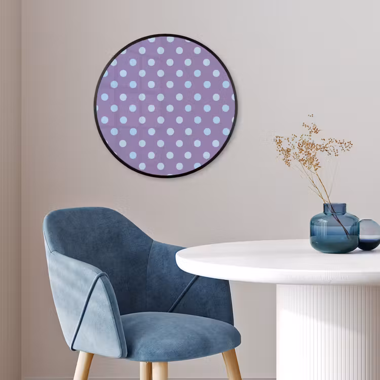 Ronde fotolijst - Paars - Blauw - Geometrisch - Stippen - Polka Dot - Patroon — 4