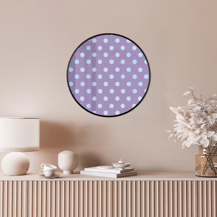 Ronde fotolijst - Paars - Blauw - Geometrisch - Stippen - Polka Dot - Patroon — 5