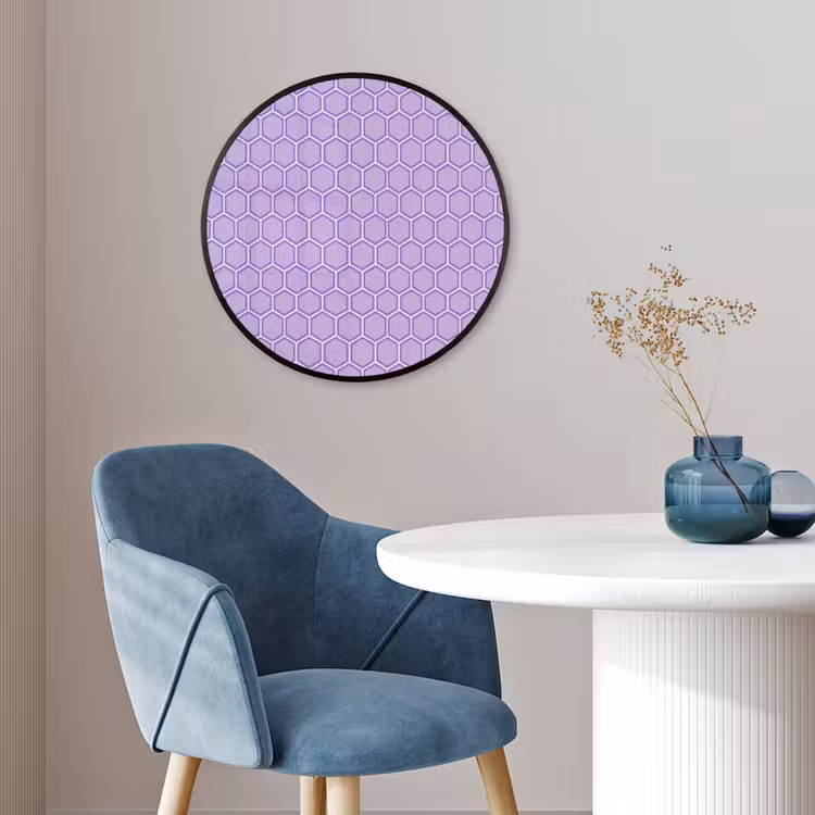 Ronde fotolijst - Paars - Geometrisch - Honeycomb - Bijenraat - Patroon — 4