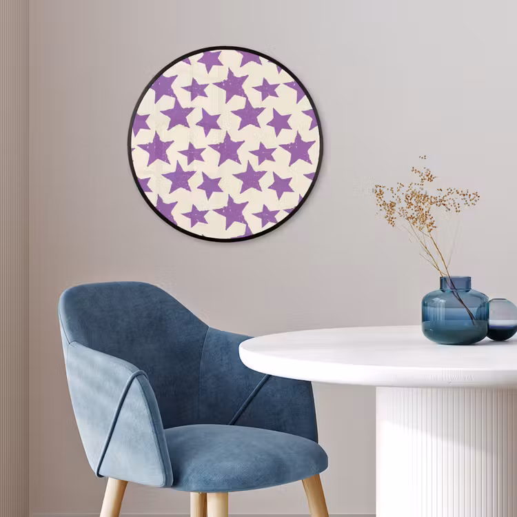 Ronde fotolijst - Paars - Geometrisch - Sterren - Stempel - Patroon — 4