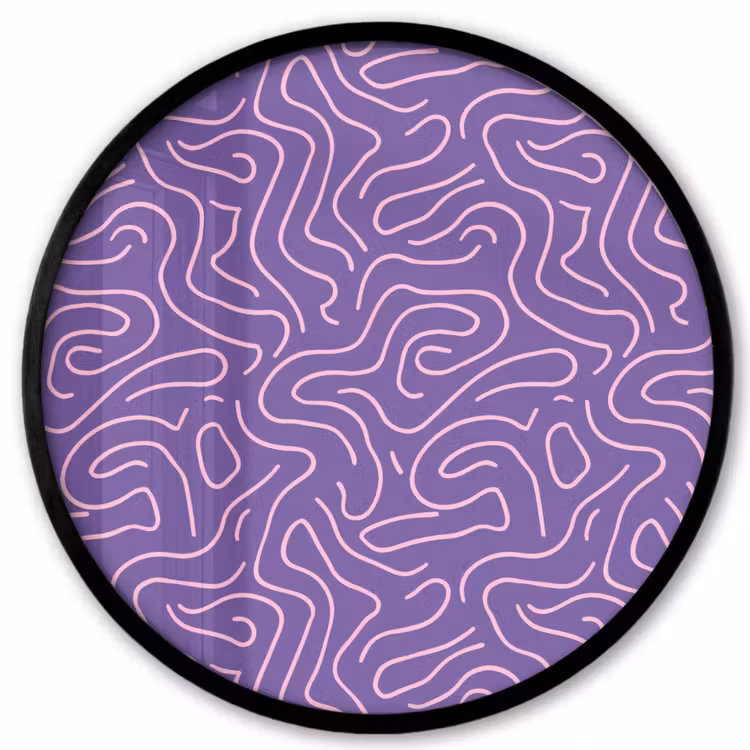Ronde fotolijst - Paars - Roze - Abstract - Lijnen - Doolhof - Patroon — 1