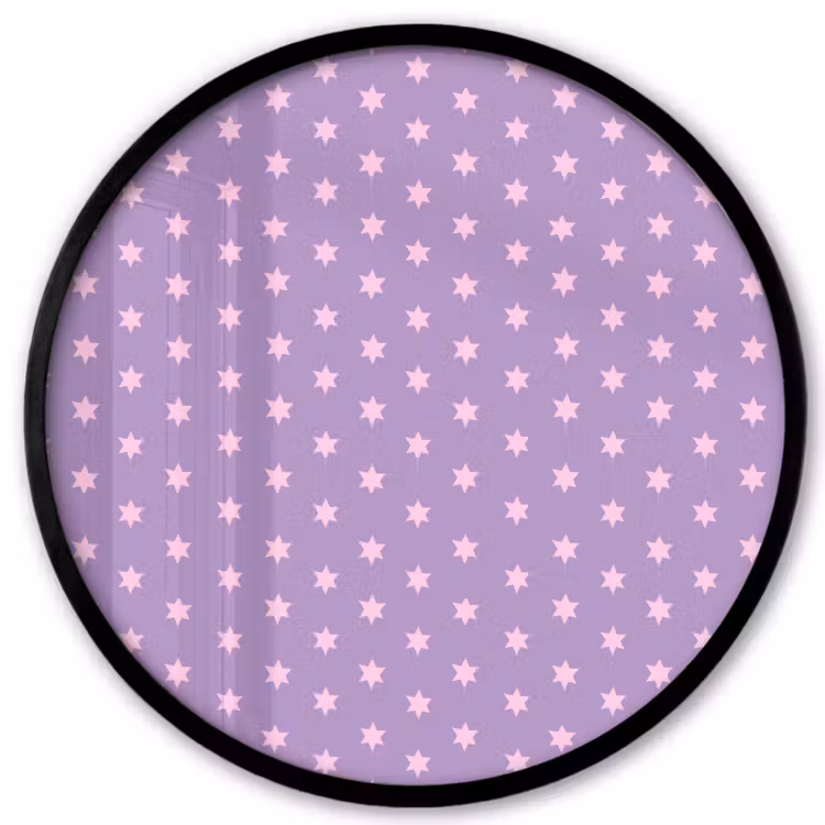 Ronde fotolijst - Paars - Roze - Sterren - Geometrisch - Patroon — 1