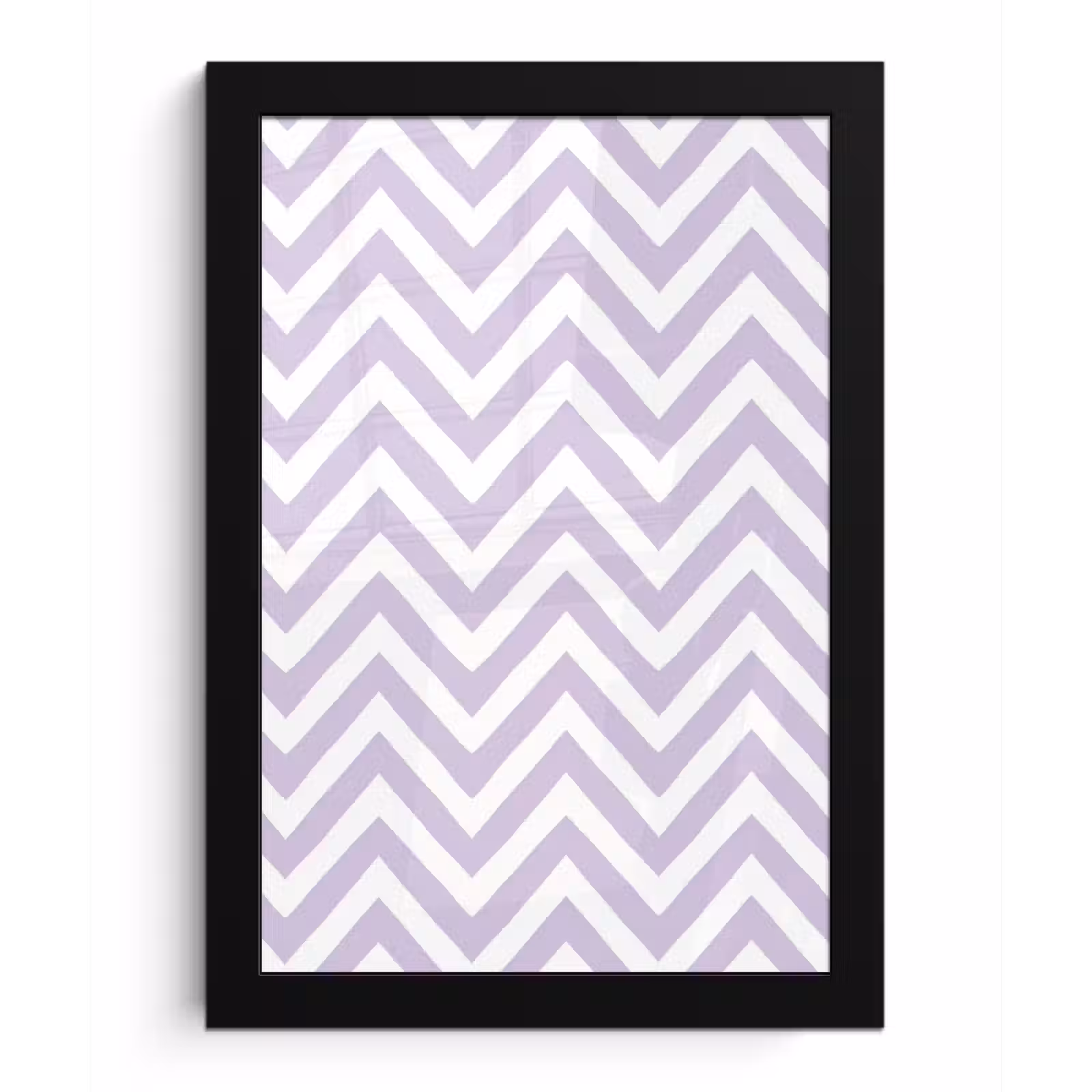 Poster met lijst - Lila - Geometrisch - Chevron - Zigzag - Patroon — 1