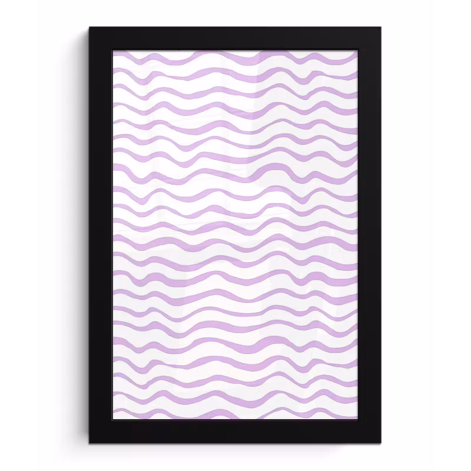 Poster met lijst - Lila - Geometrisch - Golfjes - Lijnen - Patroon — 1