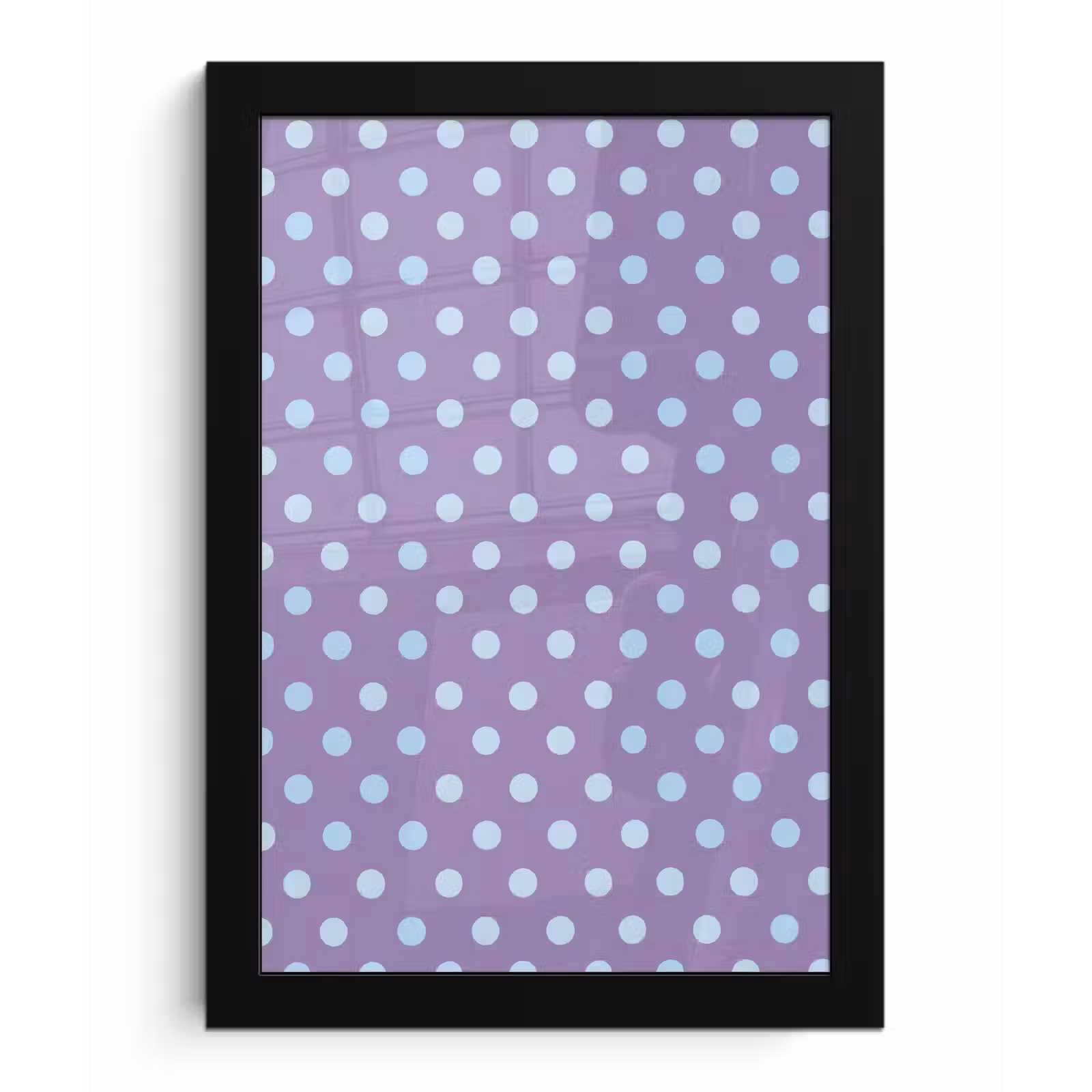 Poster met lijst - Paars - Blauw - Geometrisch - Stippen - Polka Dot - Patroon — 1