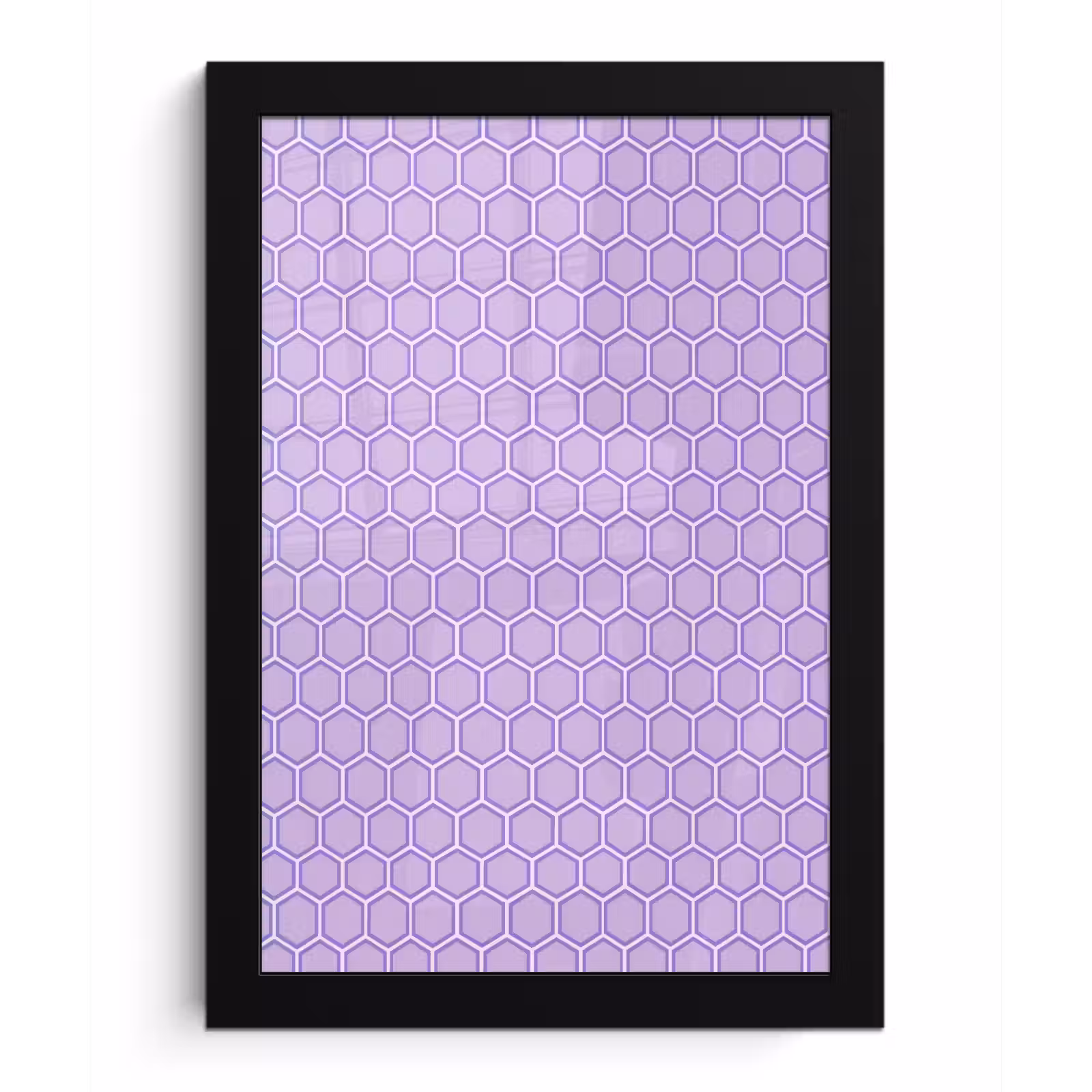 Poster met lijst - Paars - Geometrisch - Honeycomb - Bijenraat - Patroon — 1