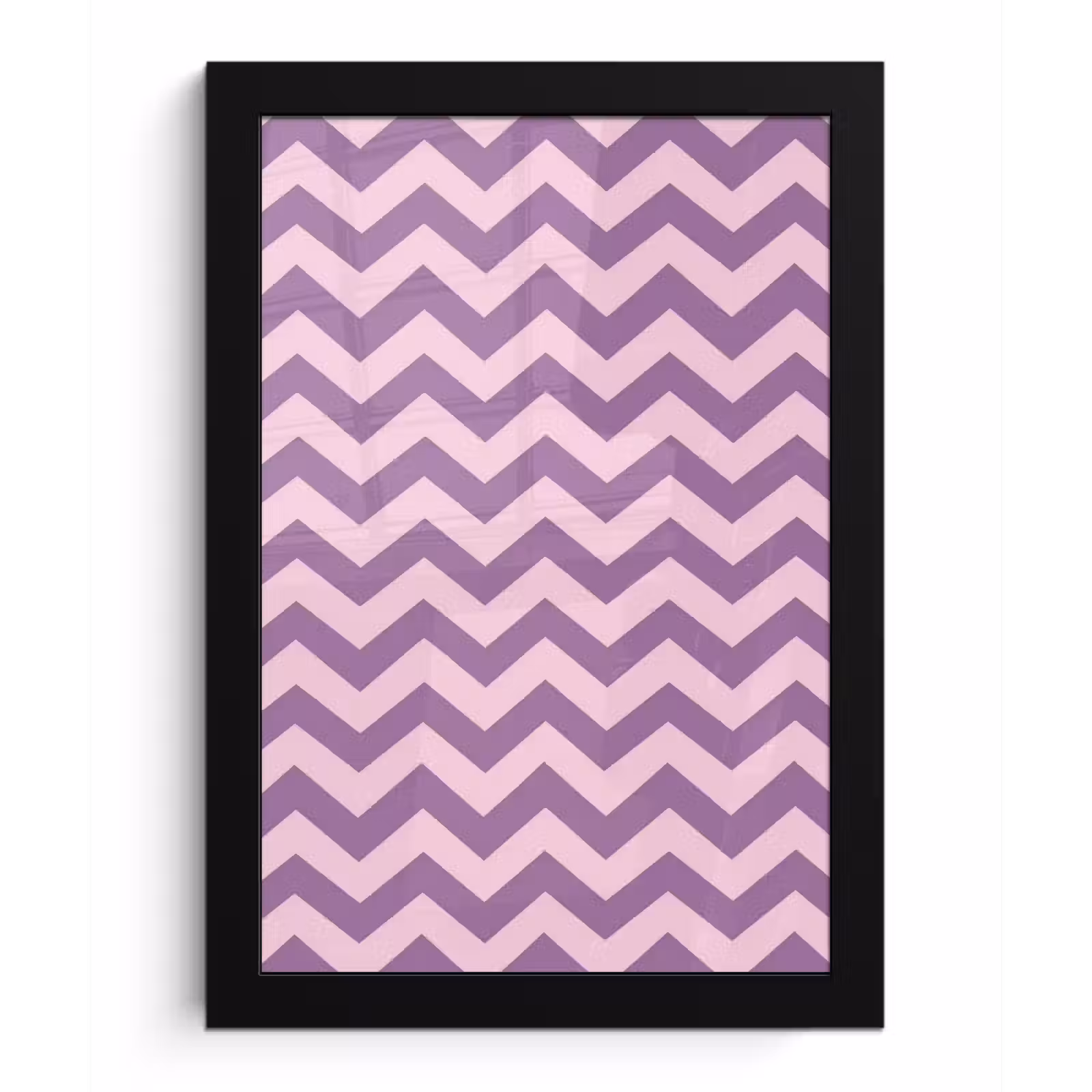 Poster met lijst - Paars - Roze - Geometrisch - Chevron - Zigzag - Patroon — 1