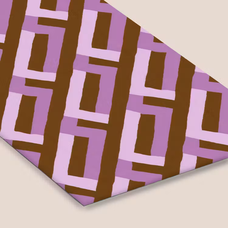 Poster met lijst - Bruin - Roze - Geometrisch - Meander - Patroon — 7