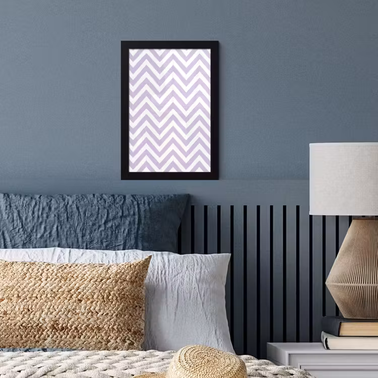 Poster met lijst - Lila - Geometrisch - Chevron - Zigzag - Patroon — 3