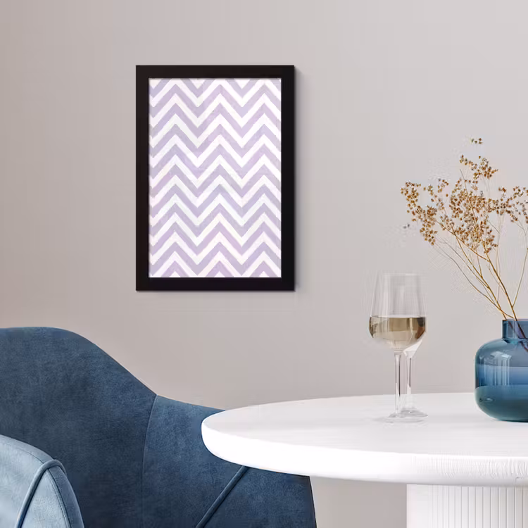 Poster met lijst - Lila - Geometrisch - Chevron - Zigzag - Patroon — 4