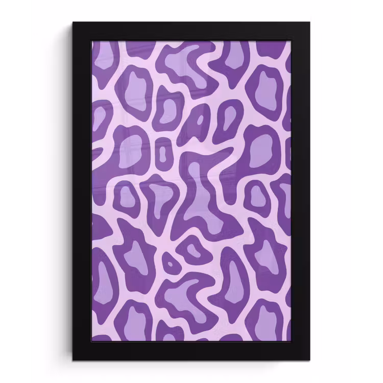 Poster met lijst - Paars - Abstract - Luipaard - Vlekken - Groovy - Patroon — 1