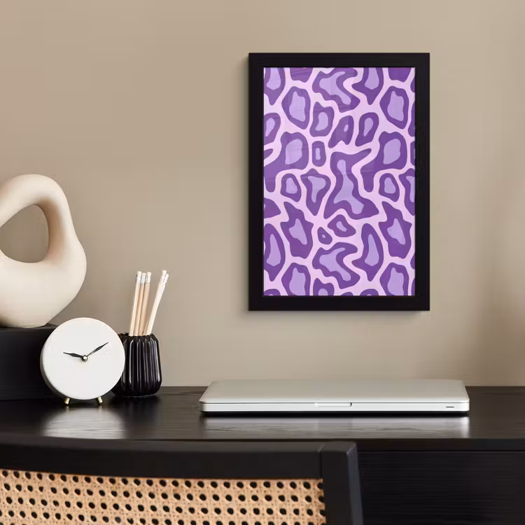 Poster met lijst - Paars - Abstract - Luipaard - Vlekken - Groovy - Patroon — 2