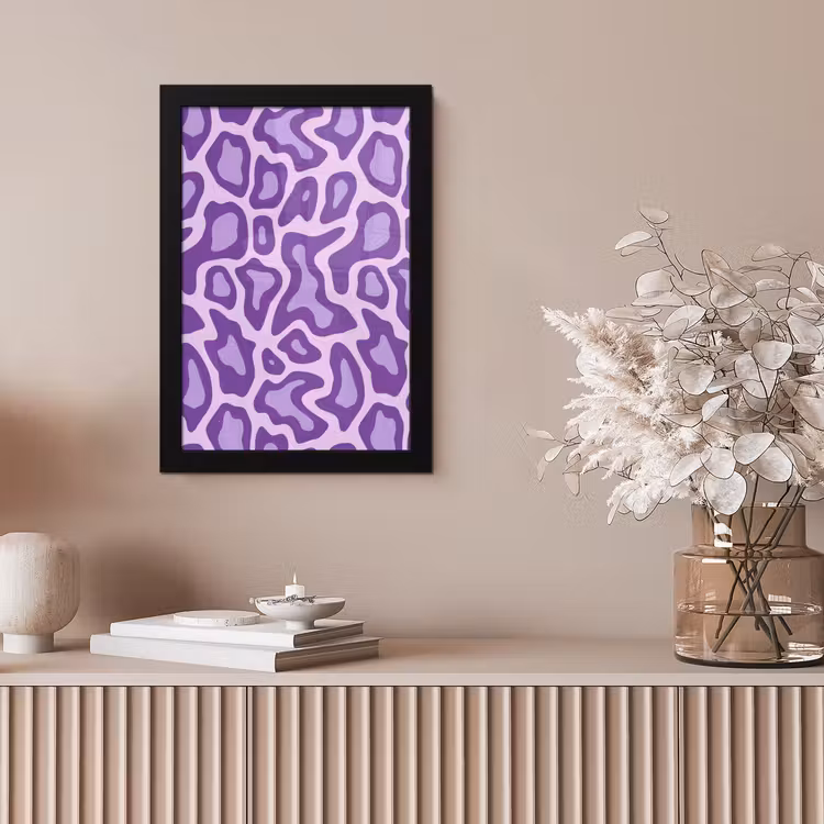 Poster met lijst - Paars - Abstract - Luipaard - Vlekken - Groovy - Patroon — 5