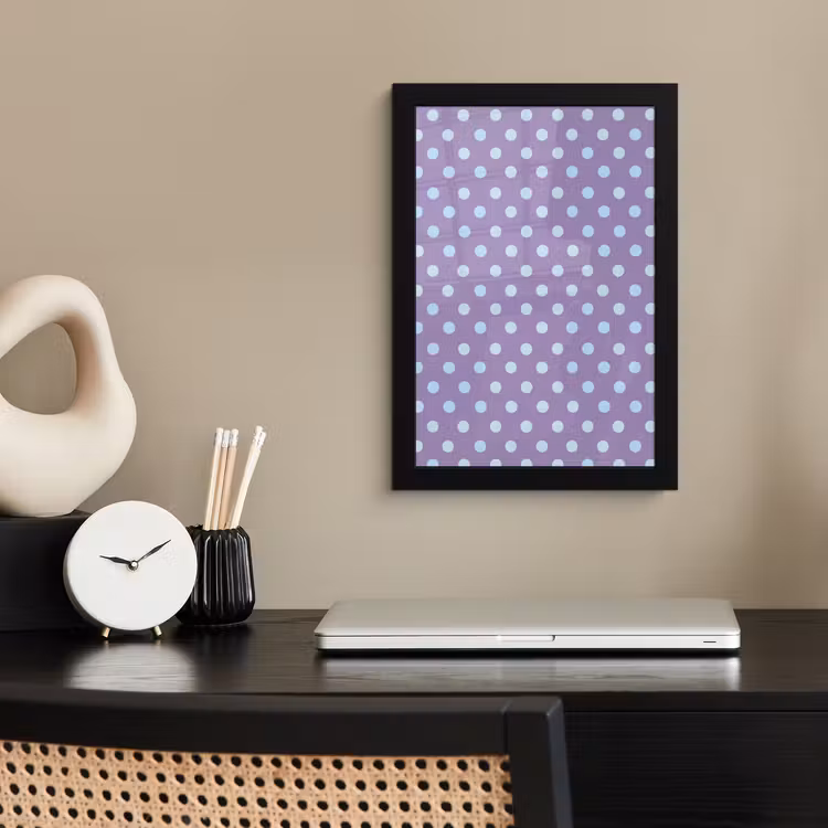 Poster met lijst - Paars - Blauw - Geometrisch - Stippen - Polka Dot - Patroon — 2