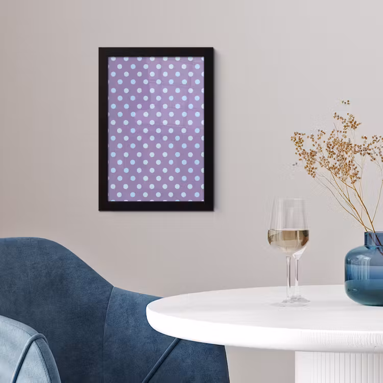 Poster met lijst - Paars - Blauw - Geometrisch - Stippen - Polka Dot - Patroon — 4