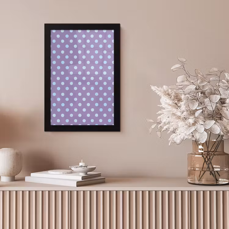 Poster met lijst - Paars - Blauw - Geometrisch - Stippen - Polka Dot - Patroon — 5