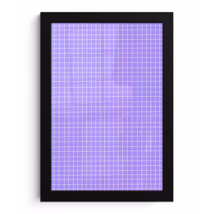 Poster met lijst - Paars - Geometrisch - Raster - Minimalistisch - Patroon — 1