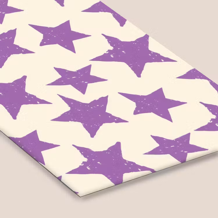 Poster met lijst - Paars - Geometrisch - Sterren - Stempel - Patroon — 7