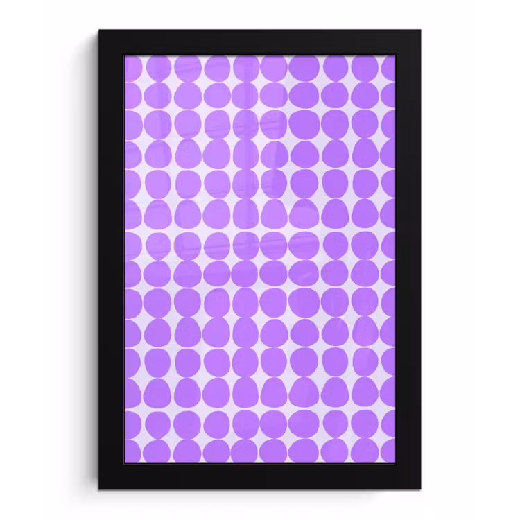 Poster met lijst - Paars - Geometrisch - Stippen - Polka Dot - Patroon — 1