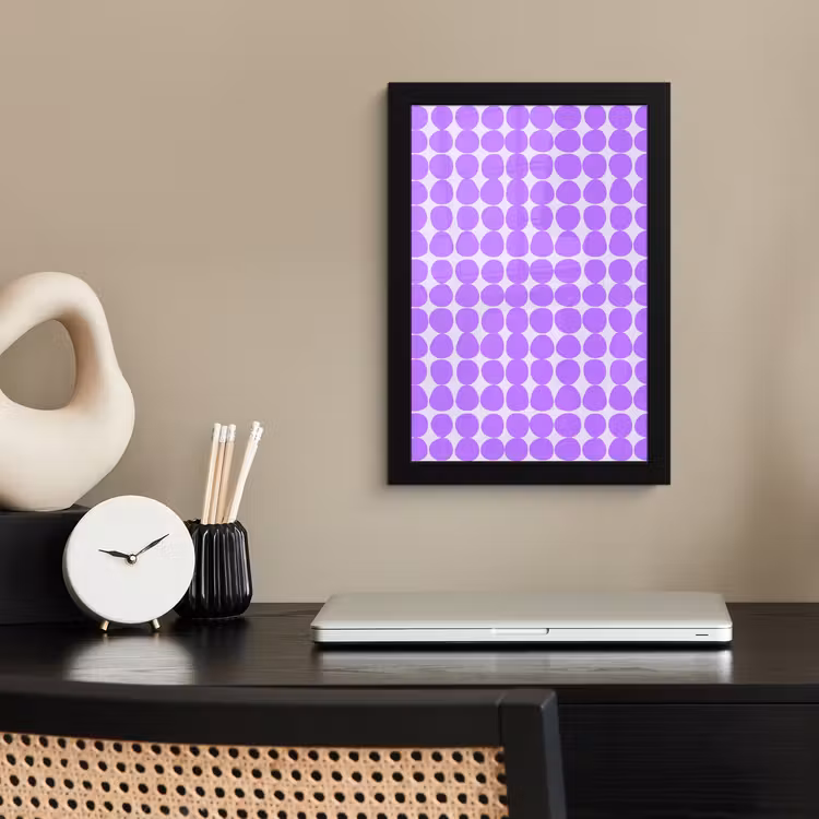 Poster met lijst - Paars - Geometrisch - Stippen - Polka Dot - Patroon — 2
