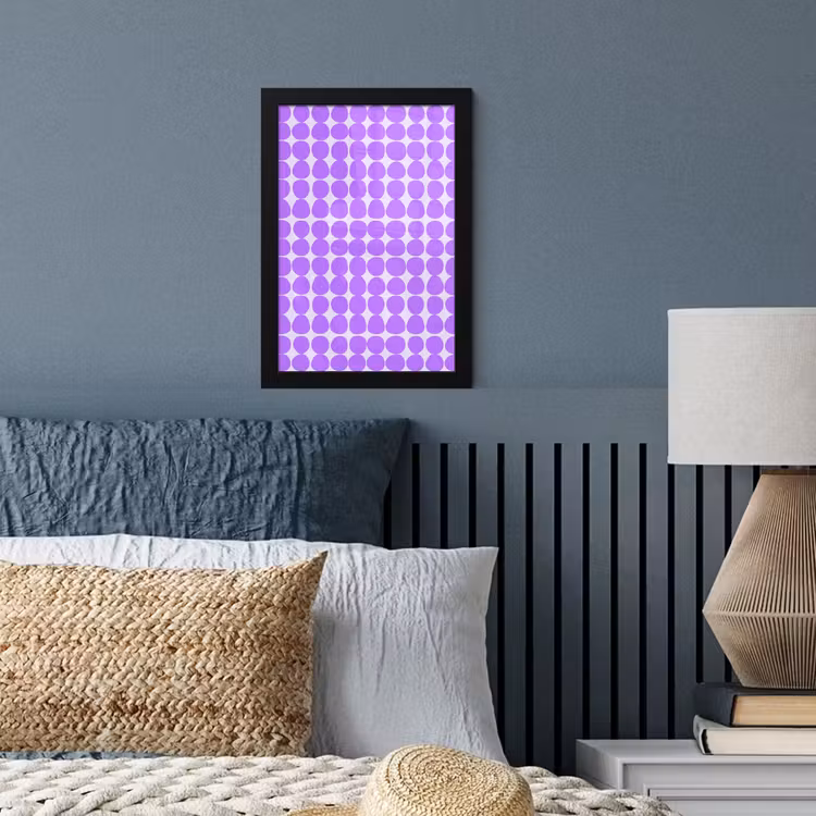Poster met lijst - Paars - Geometrisch - Stippen - Polka Dot - Patroon — 3