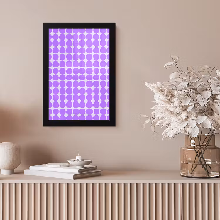Poster met lijst - Paars - Geometrisch - Stippen - Polka Dot - Patroon — 5