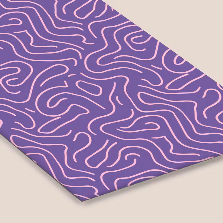 Poster met lijst - Paars - Roze - Abstract - Lijnen - Doolhof - Patroon — 7