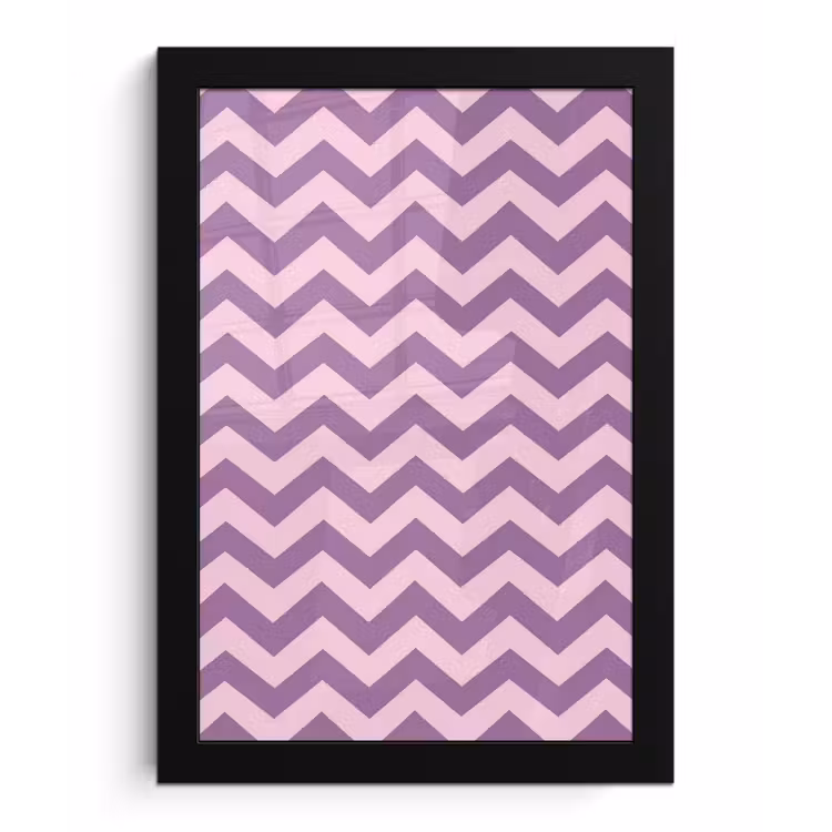 Poster met lijst - Paars - Roze - Geometrisch - Chevron - Zigzag - Patroon — 1