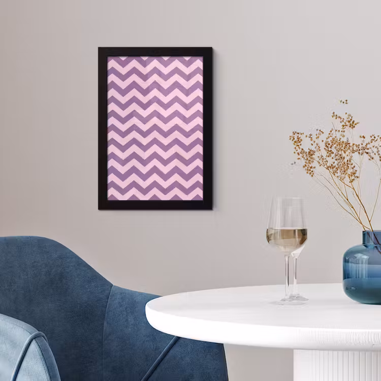 Poster met lijst - Paars - Roze - Geometrisch - Chevron - Zigzag - Patroon — 4