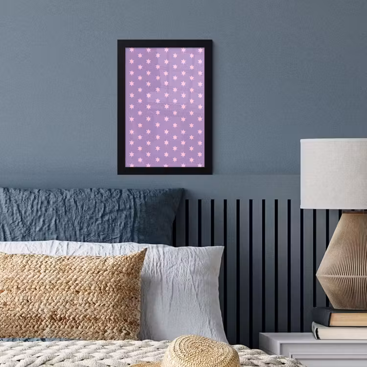 Poster met lijst - Paars - Roze - Sterren - Geometrisch - Patroon — 3