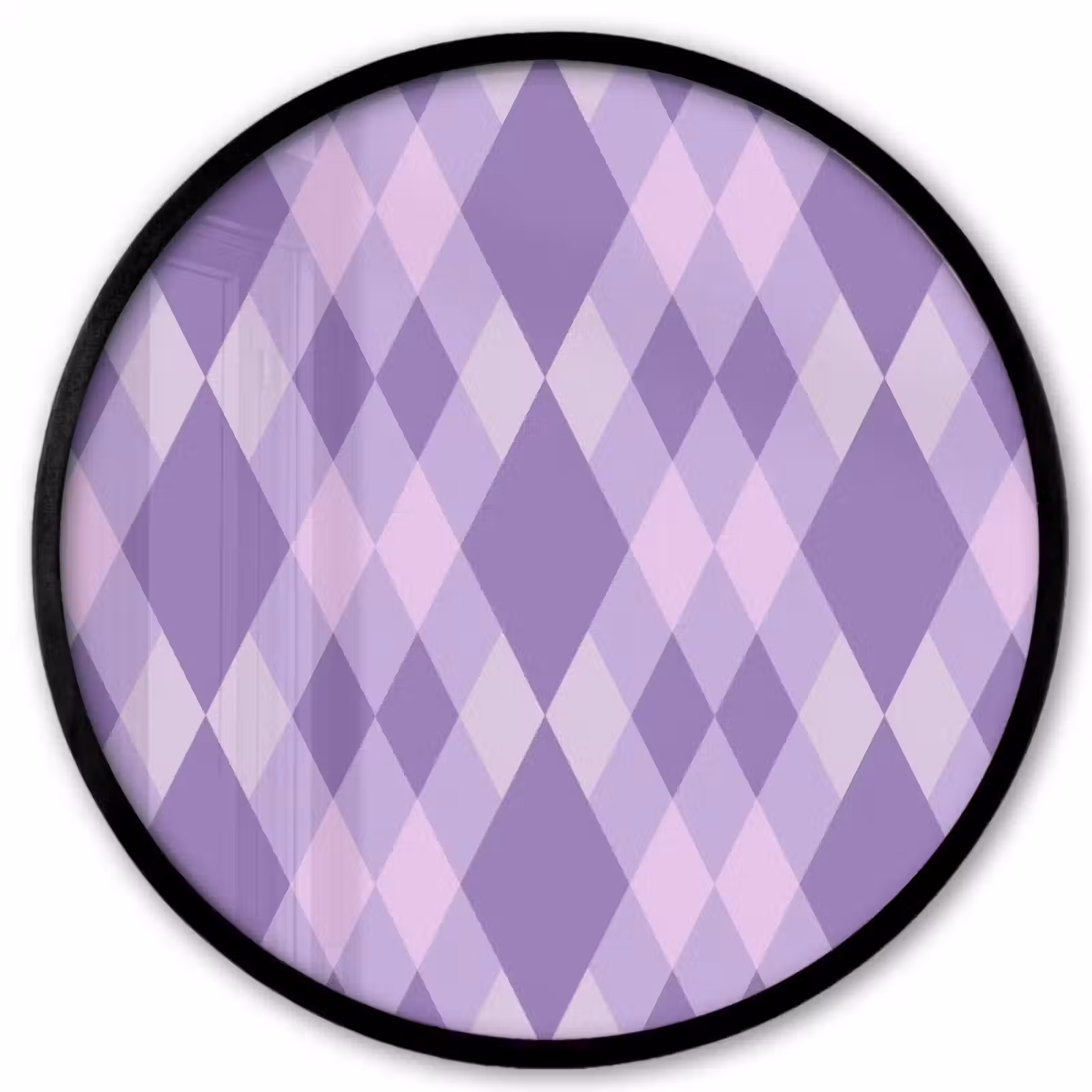 Ronde fotolijst - Paars - Geometrisch - Ruiten - Argyle - Patroon — 1